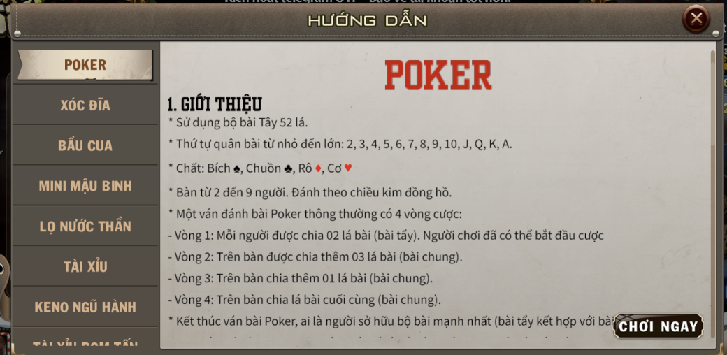 Những bước đăng ký tham gia game bài Poker tại B52