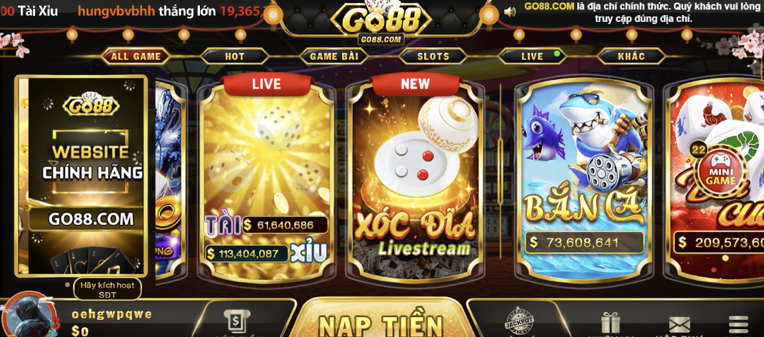 Nét hấp dẫn từ game bài đổi thưởng Xóc Đĩa Livestream Go88