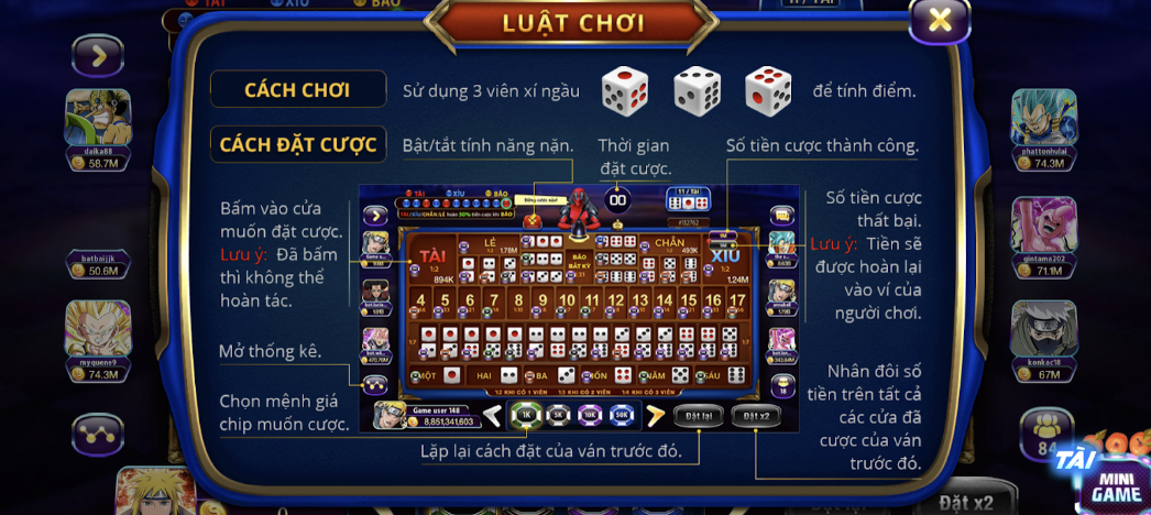 Luật chơi game bài Sicbo dành cho anh em tại 789club