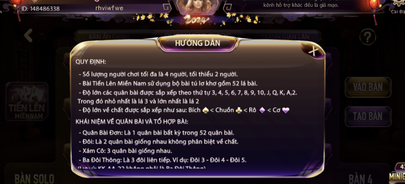 Thuật ngữ trong tựa game bài Tiến Lên Đếm Lá tại Gemwin