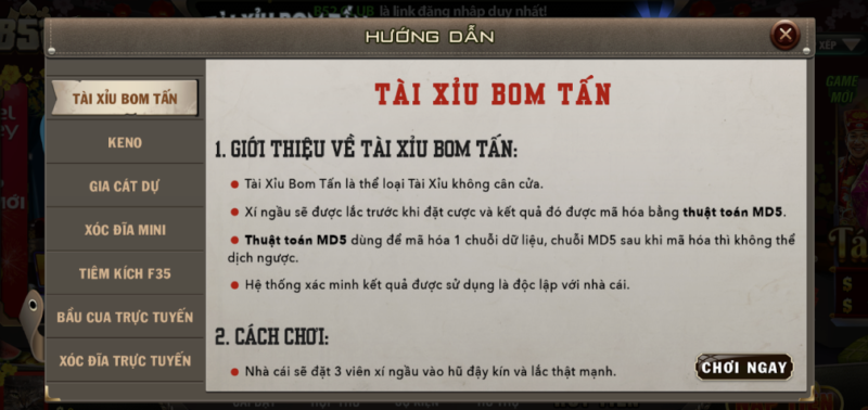 Những bước tham gia Tài Xỉu Bom Tấn đơn giản tại B52