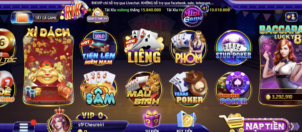 Game bài đổi thưởng Rikvip