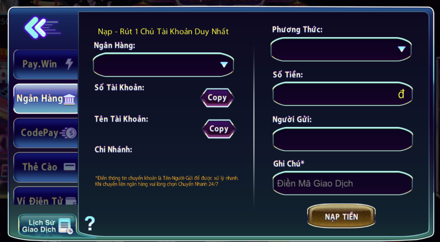 Nạp tiền game đổi thưởng 789club