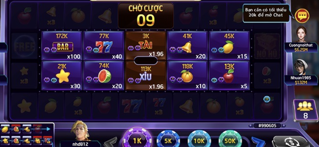 Xèng hoa quả - Game bài đổi thưởng hoành tráng