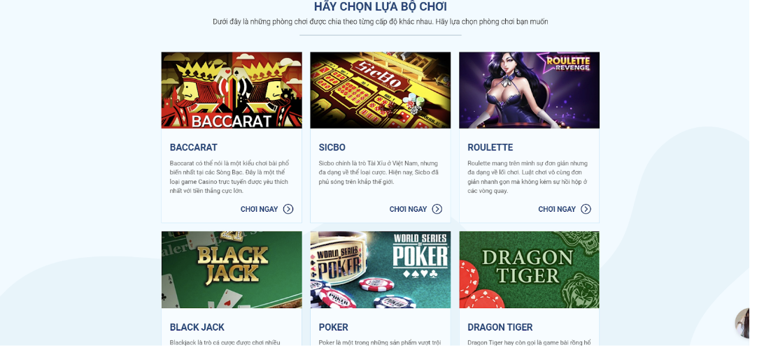 Game cá cược Casino