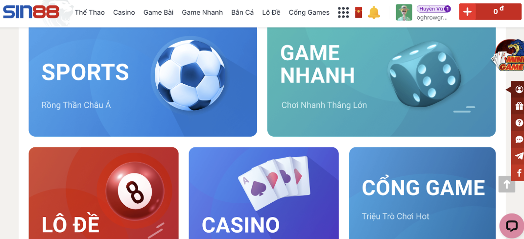 Đừng bỏ qua những điều thú vị tại game bài đổi thưởng Sin88