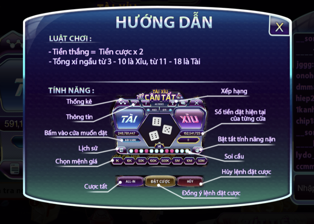 Hướng dẫn cách chơi Tài Xỉu đơn giản nhất tại 789club